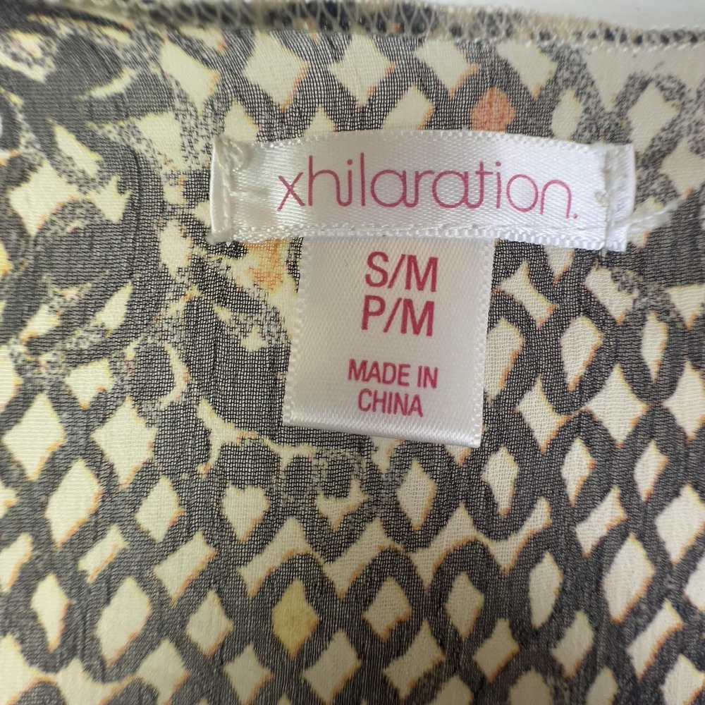Xhilaration Kimono Blouse Juniors S/M White Floral Sheer Fringe Lightweight - Picture 3 of 7